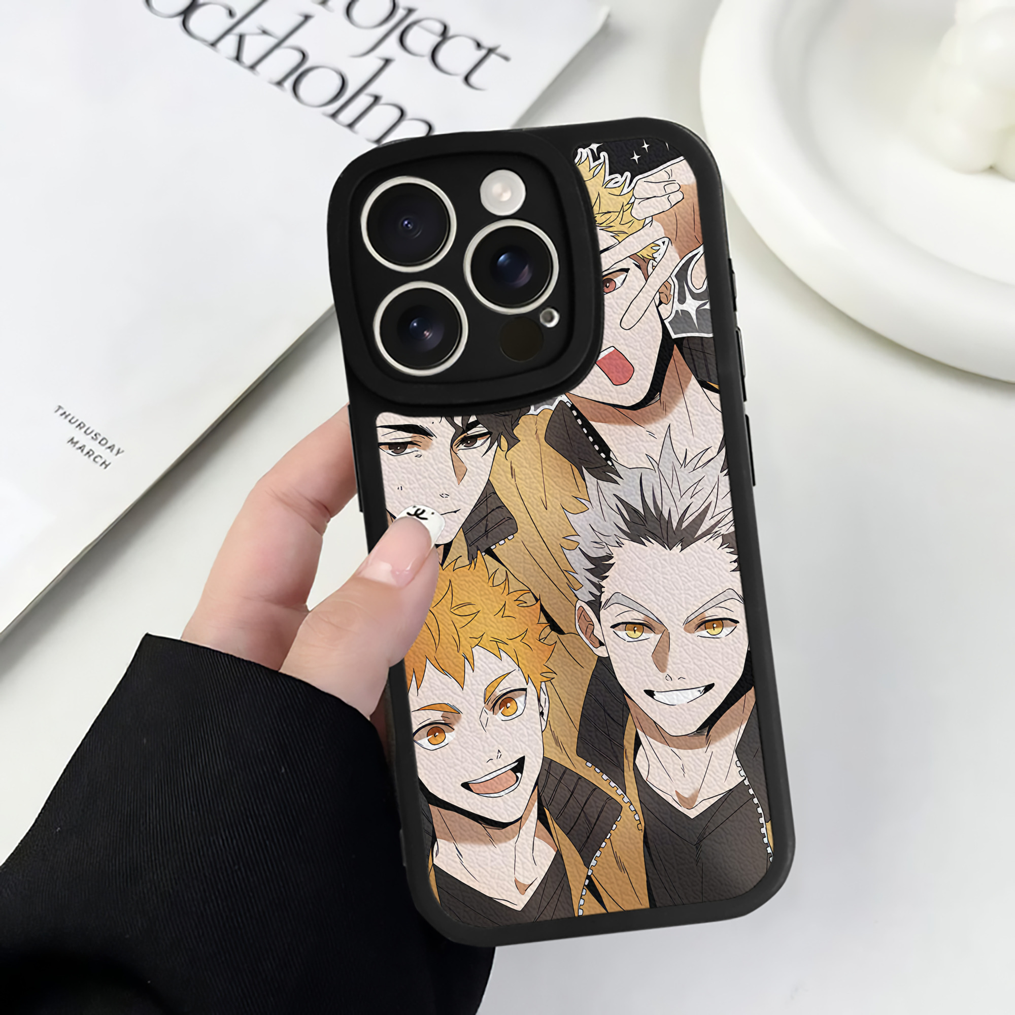 （画像用） ハイキュー!! Haikyu!! 【iPhone 16シリーズ対応】シリコンスマホケース（レザー調） 材質：シリコン